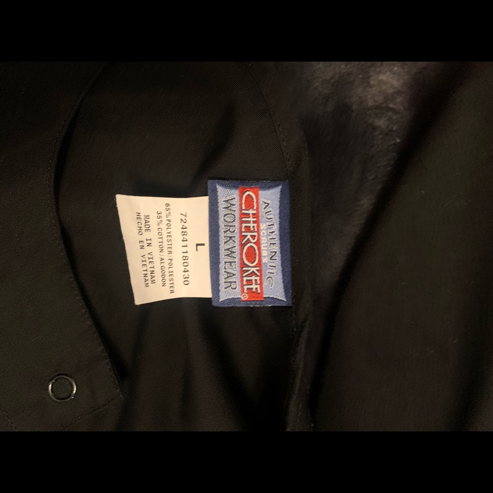 Cherokee scrub top jacket black
